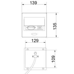 Presa elettrica a scomparsa BOX MINI 1x230V + 2xUSB A+C / Alluminio