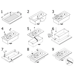 Presa elettrica a scomparsa 1x230 V + ricarica USB A-C / Bianco opaco