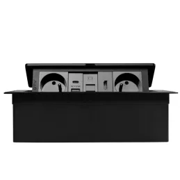 Presa elettrica a scomparsa 2x230V + ricarica USB A-C + RJ45 + HDMI / Nera