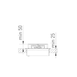 Presa elettrica a scomparsa 2x230V + ricarica USB A-C + RJ45 + HDMI / Nera