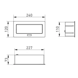 Presa elettrica a scomparsa 2x230V + ricarica USB A-C + RJ45 + HDMI / Nera