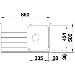 Lavello in acciaio inox Blanco LEMIS 45 S-IF