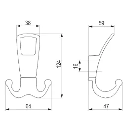 Appendiabiti LAMAR XL / Nichel spazzolato