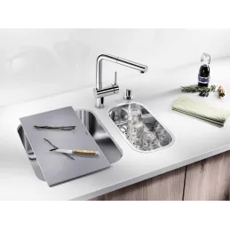 Miscelatore Blanco LINUS-S con doccetta / PVD steel