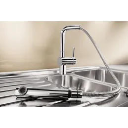 Miscelatore Blanco LINUS-S con doccetta / PVD steel