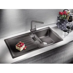 Miscelatore Blanco LINUS-S con doccetta - Silgranit / Bianco soft