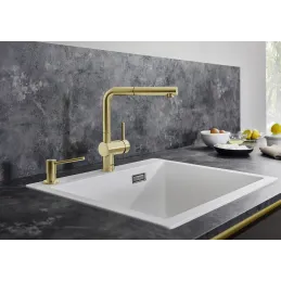 Miscelatore Blanco LINUS-S con doccetta / Oro satinato