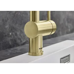 Miscelatore Blanco LINUS-S con doccetta / Oro satinato