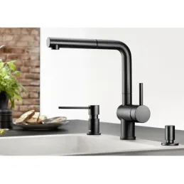 Miscelatore Blanco LINUS-S con doccetta / Nero opaco
