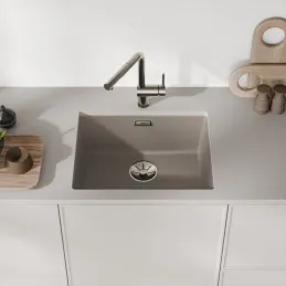 Miscelatore Blanco LINUS-S con doccetta / Satin platinum