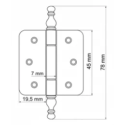 Cerniera decorativa a T 78 mm / Nero lucido