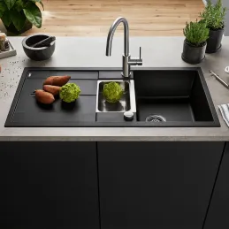Lavello in gres Blanco METRA 6 S / Nero
