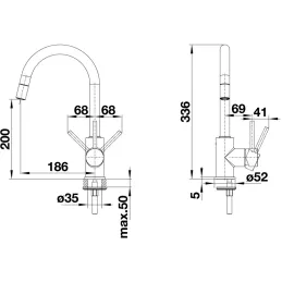 Miscelatore Blanco MILA S / cromato / doccetta