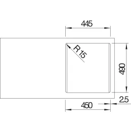 Lavello in gres Blanco NAYA 45 / Antracite