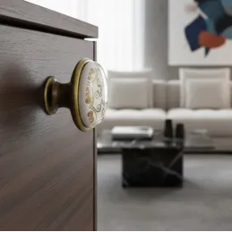 Pomello ORIENT / Porcellana con motivo – ornamento dorato