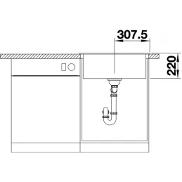 Lavello in gres Blanco PLEON 6 / Nero
