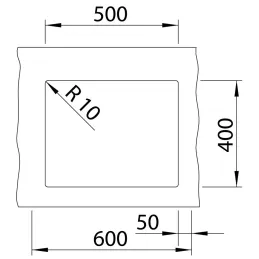 Lavello in gres Blanco ROTAN 500 U