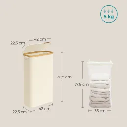 Cesto portabiancheria SOFT 60L / Bianco