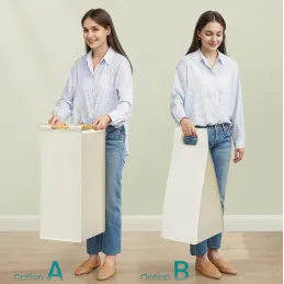 Cesto per la biancheria SPA HARMONY TRIO / Bianco + legno naturale
