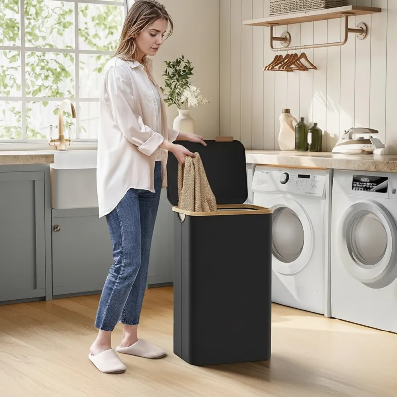 Cesto portabiancheria SOFT 90L / Nero