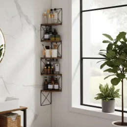 Mensola angolare REGALO SHELF / Nero opaco - legno vintage