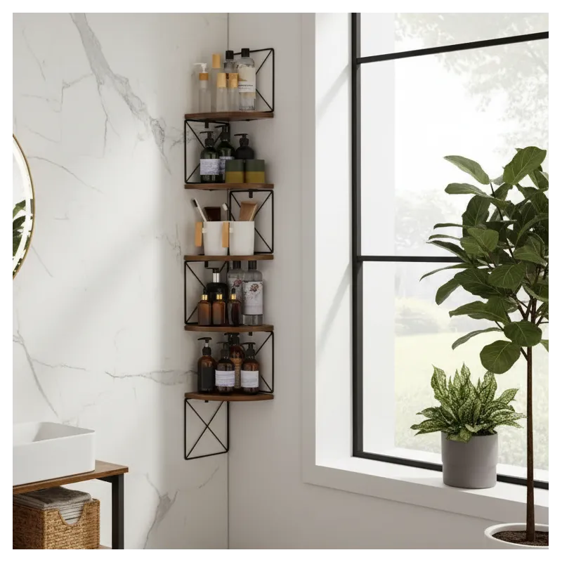Mensola angolare REGALO SHELF / Nero opaco - legno vintage