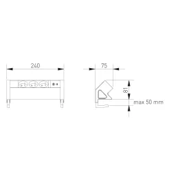 Presa da incasso per scrivania DESK 3x230V + 2xUSB per la ricarica / Bianca
