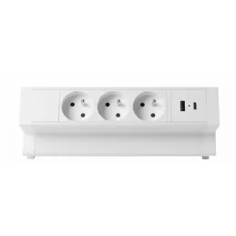 Presa da incasso per scrivania DESK 3x230V + 2xUSB per la ricarica / Bianca