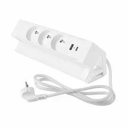 Presa da incasso per scrivania DESK 3x230V + 2xUSB per la ricarica / Bianca