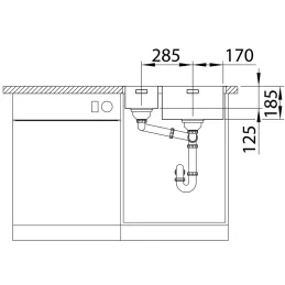 Lavello in acciaio inox Blanco SOLIS 500-IF/A / PushControl