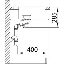 Lavello in acciaio inox Blanco SOLIS 500-IF/A / PushControl