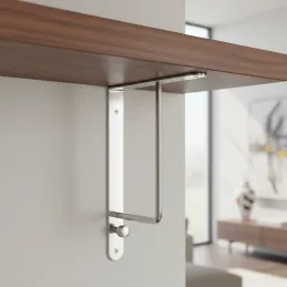 Supporto per mensola con appendiabiti HANG / Cromo lucido
