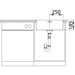 Lavello in acciaio inox Blanco SOLIS 400-IF/A / PushControl