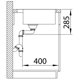 Lavello in acciaio inox Blanco SOLIS 400-IF/A / PushControl