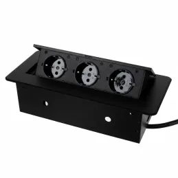 Presa elettrica a scomparsa MODERO SCHUKO 3x230V / Nero opaco