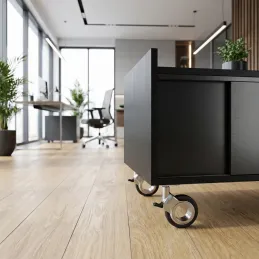 Ruota per mobili con freno NOVA / Cromo - Nero