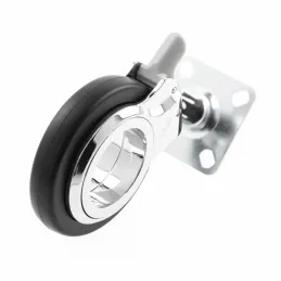 Ruota per mobili con freno NOVA / Cromo - Nero