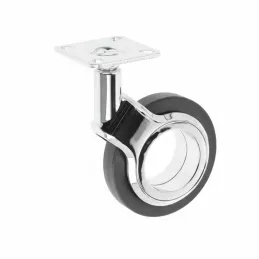 Ruota per mobili senza freno NOVA / Cromo - nera