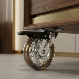 Ruota per mobili con freno da 75 mm / Marrone trasparente