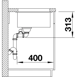 Lavello in gres Blanco SUBLINE 500 U