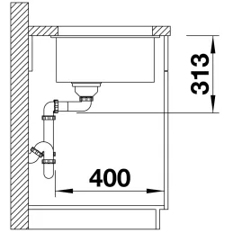 Lavello in gres Blanco SUBLINE 320 U