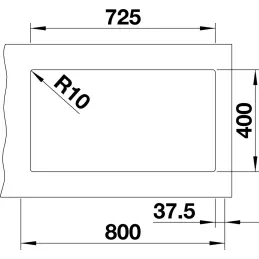 Lavello in gres Blanco SUBLINE 340 / 160 U / destra