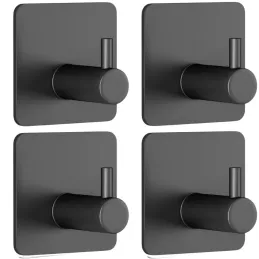 Set di 4 ganci adesivi SINO / Nero opaco