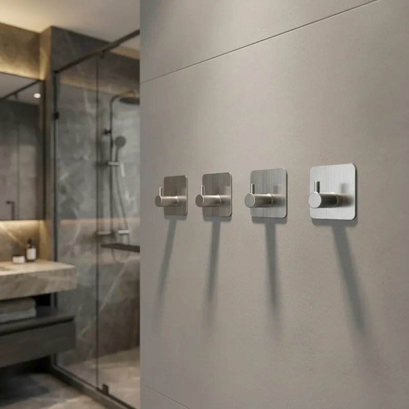 Set di 4 ganci adesivi SINO / Acciaio inox