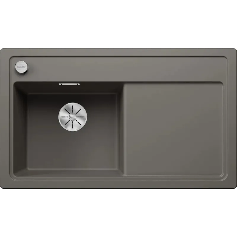 Lavello in gres Blanco ZENAR 45 S con comando eccentrico / Grigio vulcano, vasca a sinistra