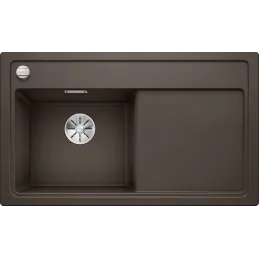 Lavello in gres Blanco ZENAR 45 S con comando remoto dello scarico / Caffè, vasca a sinistra