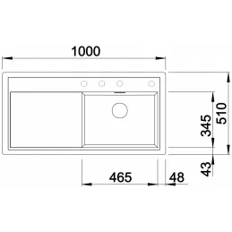 Lavello in gres Blanco ZENAR XL 6 S / con comando remoto dello scarico / vasca a destra