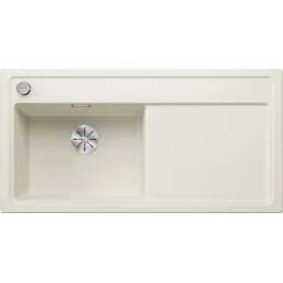 Lavello in gres Blanco ZENAR XL 6 S / con comando remoto dello scarico / vasca a sinistra