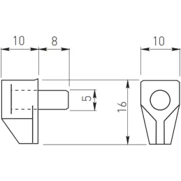 Supporto reggimensola 5 mm SAFETY / Trasparente - 100 pz.