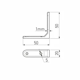 Angolare di giunzione 50 x 50 mm / Nichel
